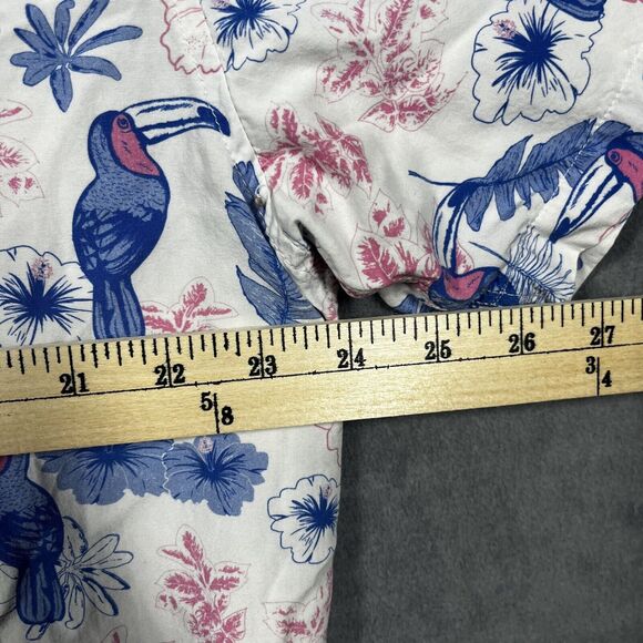 Vtg Tipsy Elves Hawaiian Shirt Men's 2XL White Tropical Toucan Button-Up Beach - Picture 3 of 5
